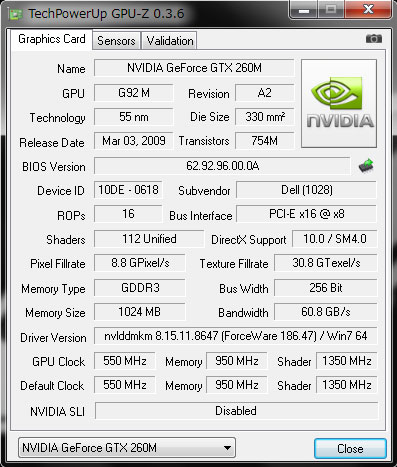 GPU-ZAlienware M15x