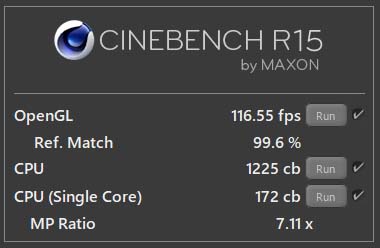 CINEBENCH R15ɂ Core i7-9750H̃XRA