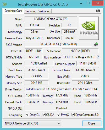 GPU-ZGeForce GTX 770