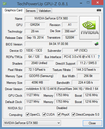 GPU-ZGeForce GTX 980B