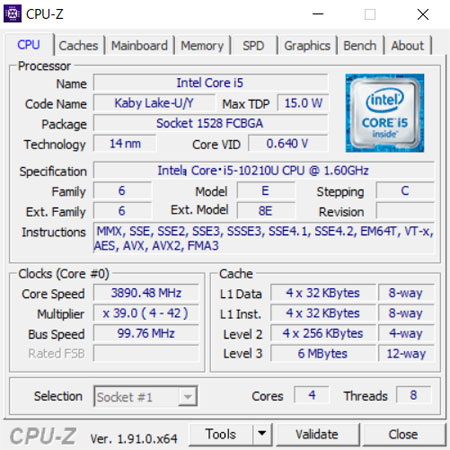 10 Ce Core i5-10210U vZbT[ (6MB LbV, ő 4.2