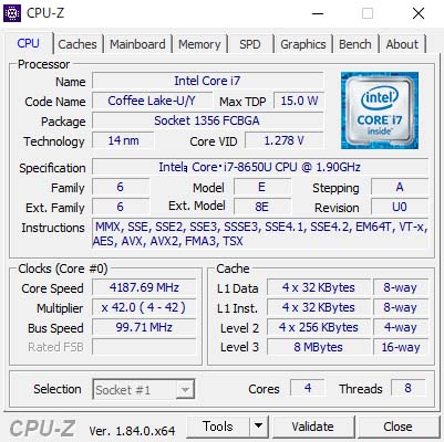 Core i7-8650U vZbT[
