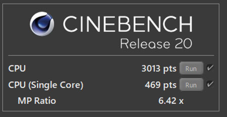 CINEBENCH R20̑10Ce Core i5-10505 vZbT[ (6RA, 12M LbV, 3.2GHz - 4.6GHz)̃XRA