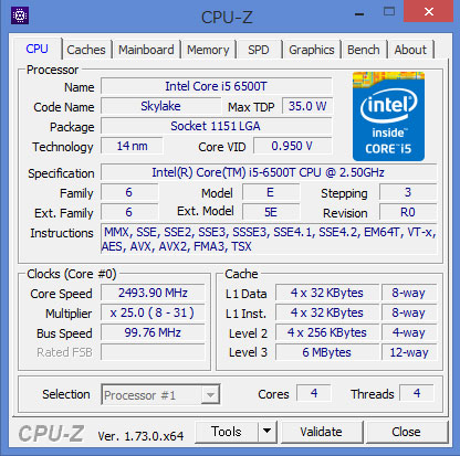 Core i5-6500TCPU-ZŌ