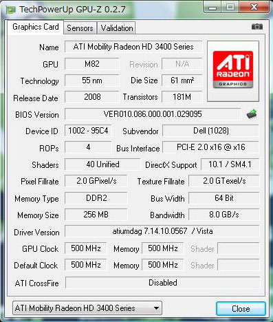 GPU-ZŁuATI Radeon HD 3450v