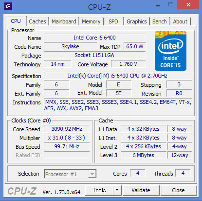 CPU-ZCore i5-6400