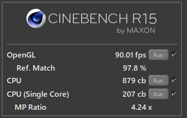 CINEBENCH R15XRAiPP Core i7-1195G7j