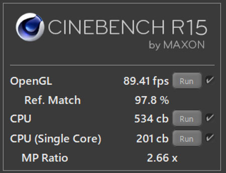 CINEBENCH R15ɂ11 Ce Core i7-1165G7 vZbT[̃XRA