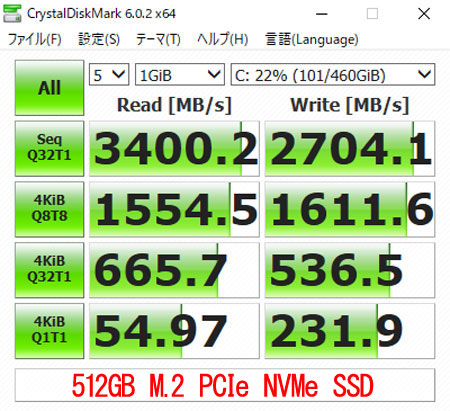 512GB M.2 PCIe NVMe SSD