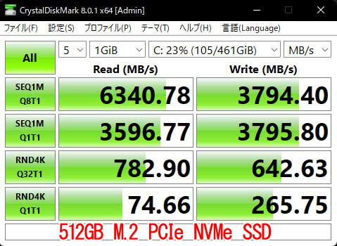 512GB NVMe M.2 PCIe SSD