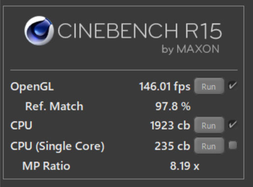 CINEBENCH R15ɂCe Core Ultra 7 vZbT[155H̃XRA