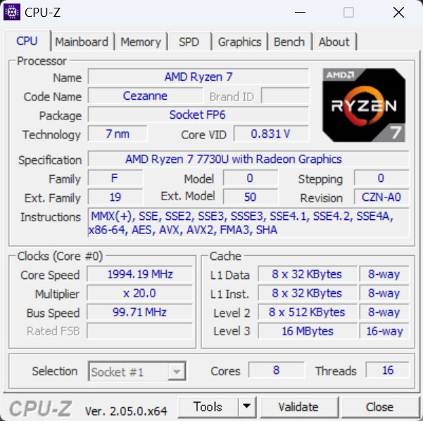 AMD Ryzen 7 7730U 8-RA/16-Xbh vZbT[ Radeon OtBbNXt