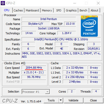 Pentium 4405UCPU-ZŌ