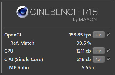CINEBENCH R15ɂ11Ce Core i5-11400 vZbT[ (6RA, 12M LbV, 2.6GHz - 4.4GHz)̃XRA