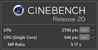 CINEBENCH R20̑11Ce Core i5-11400 vZbT[ (6RA, 12M LbV, 2.6GHz - 4.4GHz)̃XRA