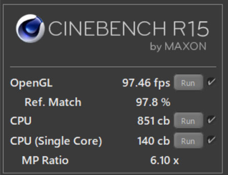 CINEBENCH R15ɂ11 Ce Core i5-11300H vZbT̃XRA