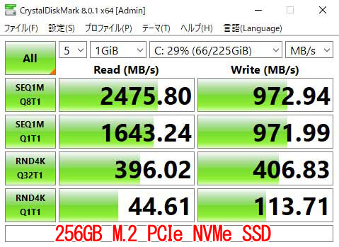 ŐV^CvCrystalDiskmark 8.0ŁA256GB M.2 PCIe NVMe SSD𑪒