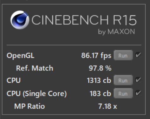 CINEBENCH R15ɂCe Core i7-1260P vZbT[̃XRA