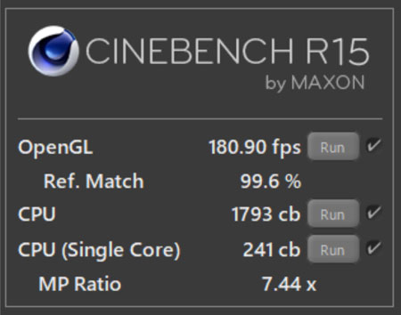 CINEBENCH R15ɂu11 Ce Core i9-11980HK (24MB LbV, ő 5.0 GHz܂ŉ\, 8 RA)ṽXRA
