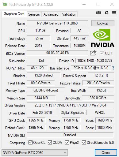 uNVIDIA GeForce RTX 2060 6GB GDDR6 (t@NgI[o[NbN)vfPU-ZŌB